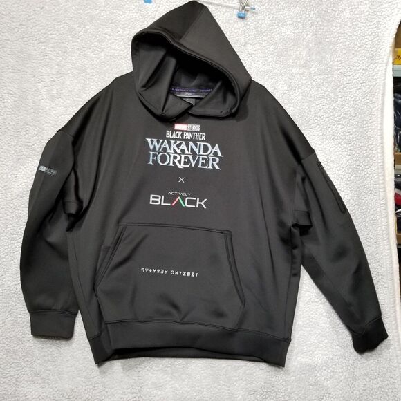 Actively Black Wakanda Black Panther Hoodie Black Collection Pullover Jacket 3XL - Picture 9 of 16